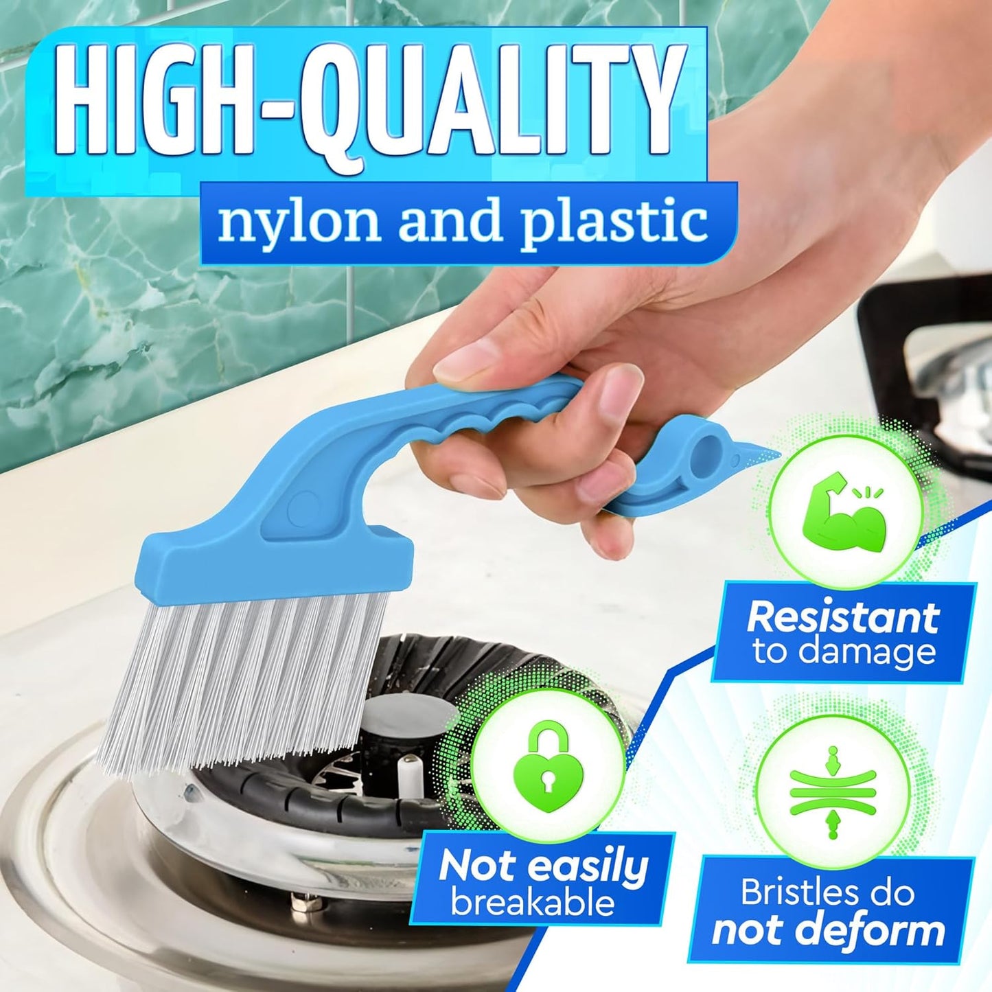 6 Pcs Cleaning Brush Window Mold Cleaner - Window Track & Sill Cleaning Tool, Deep Clean Scrubber for Sliding Doors & Windows Grooves, Household & Car Detailing Brush Kit