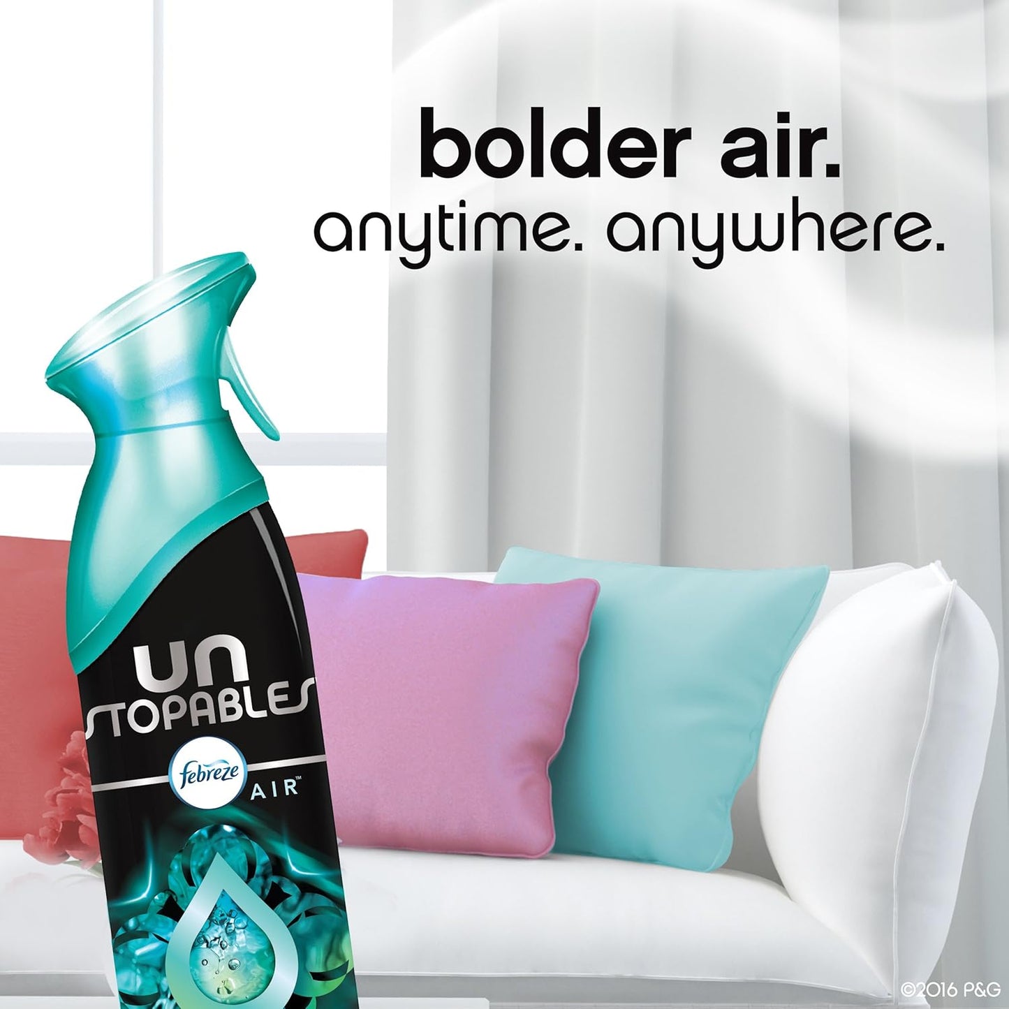 Febreze Air Mist Air Freshener Spray, Odor-Fighting Room Spray, Air Fresheners for Home and Bathroom and Kitchen, Aerosol Can, Unstopables Fresh Scent, Multicolor, 8.8oz (Pack of 3)