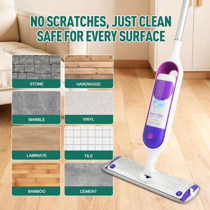 8 Pack Microfiber Spray Mop Replacement Pads for Swiffer PowerMop, Washable & Reusable Mop Refills for 13 ''-15 '' Spray Mops, Wet & Dry Cleaning Pad for Hardwood, Tile, Marble & Pet Hair