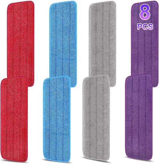 8 Pack 16.5 inch Reusable Mop Pads Microfiber Spray Mop Replacement Heads for Wet/Dry Mops Compatible with Bona Floor Care System