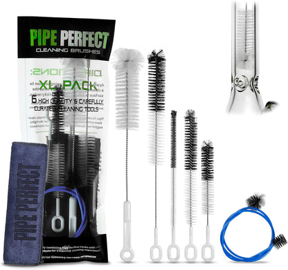 Pipe Perfect Original Cleaning Brush Set – Multi-Size Detail Brushes for Glass, Bottle, Tube & Narrow Openings | Deep Cleaning Kit for Hard-to-Reach Areas | Durable Reusable (Original Pack)