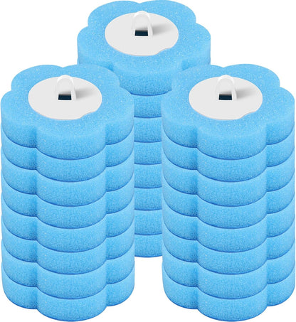 24pcs Toilet Brush Refill Pads Hygienic Sponge Heads Deep Cleaning Scrubbers for Wand Cleaner No Handle
