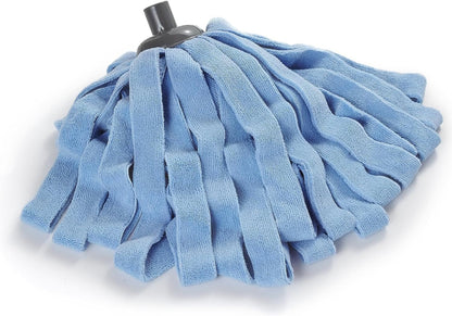 Microfiber Mop - 1 Mop Handle & 3 Blue Microfiber Mop Heads Replacement, Compatible with All Standard US Threading Pole Mop Handles for Floor Cleaning