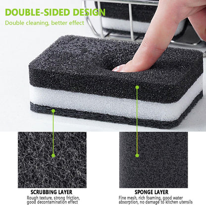 Kitchen Cleaning Sponges, 6 Pack Heavy Duty Scrub Sponges Cleans Fast Non-Scratch Sponge for Washing Dishes and Cleaning Kitchen (Black)