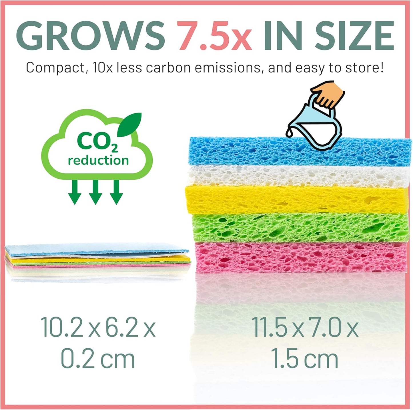 bioGo 12 Pack Natural Biodegradable Kitchen Sponges - Eco-Friendly, Compostable, Cellulose Dish - Compostable - Biodegradable - Cellulose Sponge