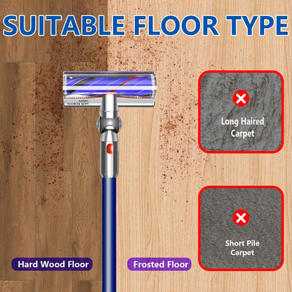 Vacuum Head Replacement Compatible with Dyson V8 V10 V11 V15 Vacuum Cleaner Upgrade Anti-Tangle Replacement Cleaner Head with Adjustable Suction Green Light Suitable for Hardwood Floor