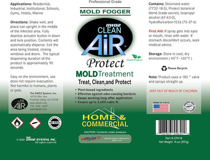 DWD2 Protect™ Home & Commercial Mold-Treatment Plant-Based Mold-Odor Remover Fogger Treatment - eco-friendly solution for a safer and healthier living and working space (8 oz.)