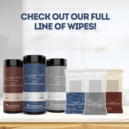 Swanky Leather Wipes - Leather Cleaner and Conditioner for Purses, Shoes, Furniture Polish & Car Seats, Prevents Fading & Cracking, Restores Softness & Shine - Soft Wipes, 30 Count