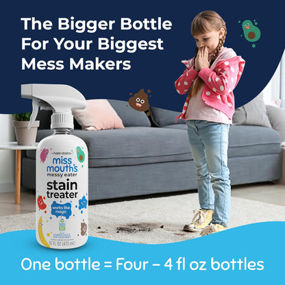 Miss Mouth's Messy Eater Stain Treater Spray - 4oz 2 Pack Stain Remover - Newborn & Baby Essentials - No Dry Cleaning Food, Grease, Coffee Off Laundry, Underwear, Fabric