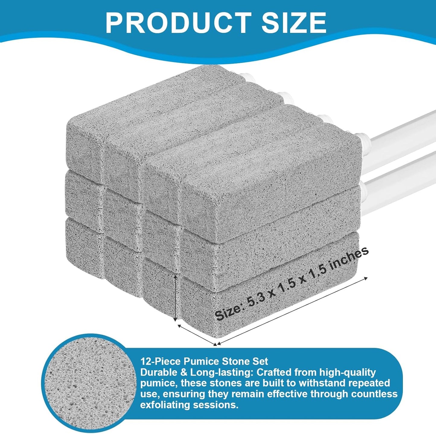 5 Packs Pumice Cleaning Stone with Extra Long Handle, Pumice Stone for Toilet Bowl Clean for Cleaning Toilets, Bathtubs, Grills, Swimming Pools, Sinks