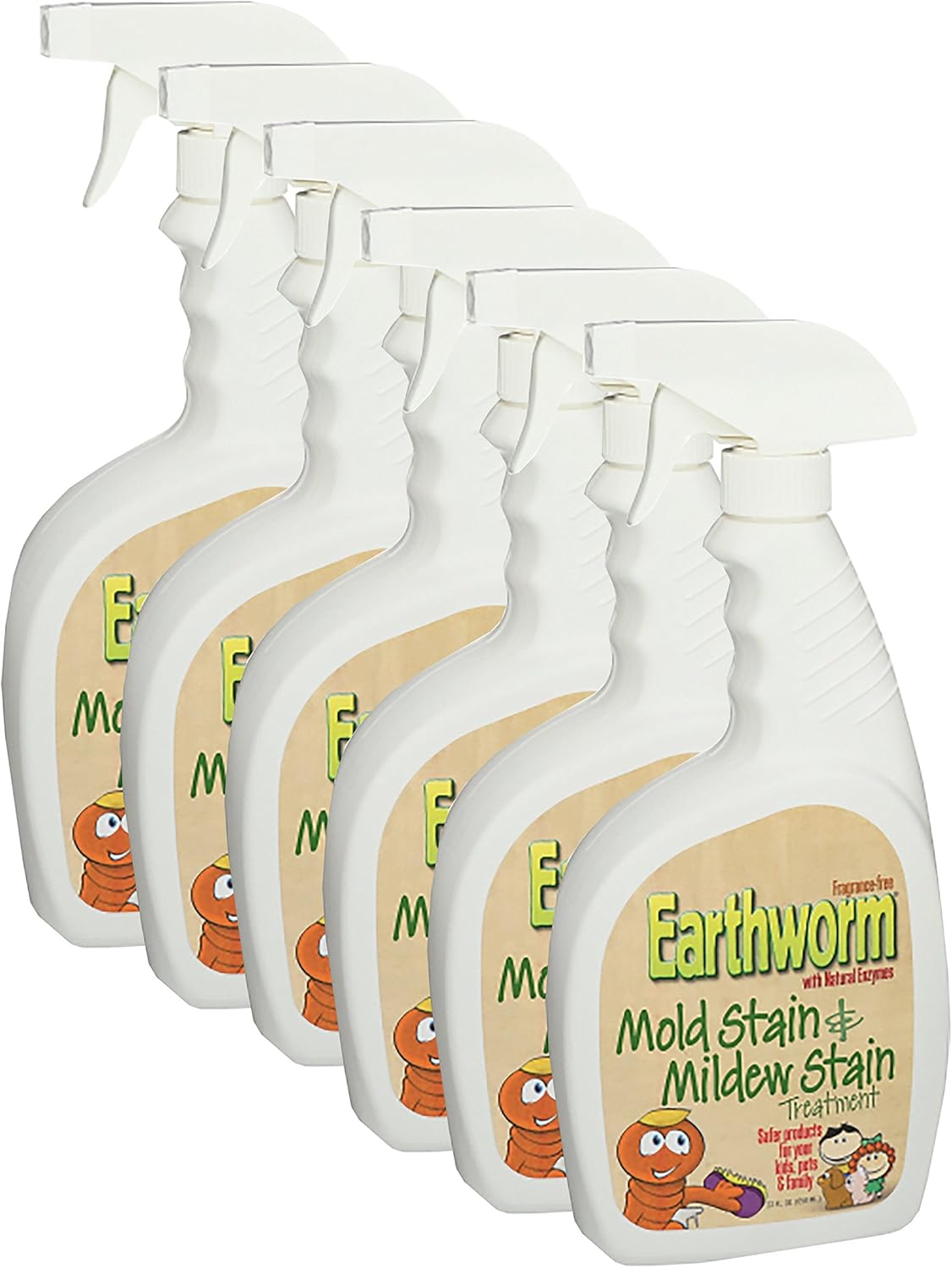 Earthworm Mold Stain and Mildew Stain Treatment - Natural and Family-Safe - 22 oz