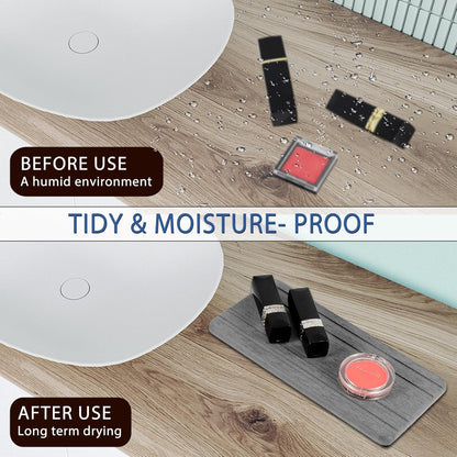 3PCS Water Absorbing Stone Tray, Fast Drying Stone Sink Tray, Stones Soap Trays, Water Absorbent Diatomite Trays, Diatomite Coasters for Kitchen Sink Bathroom Counter, Hand Soap Dish & Holders