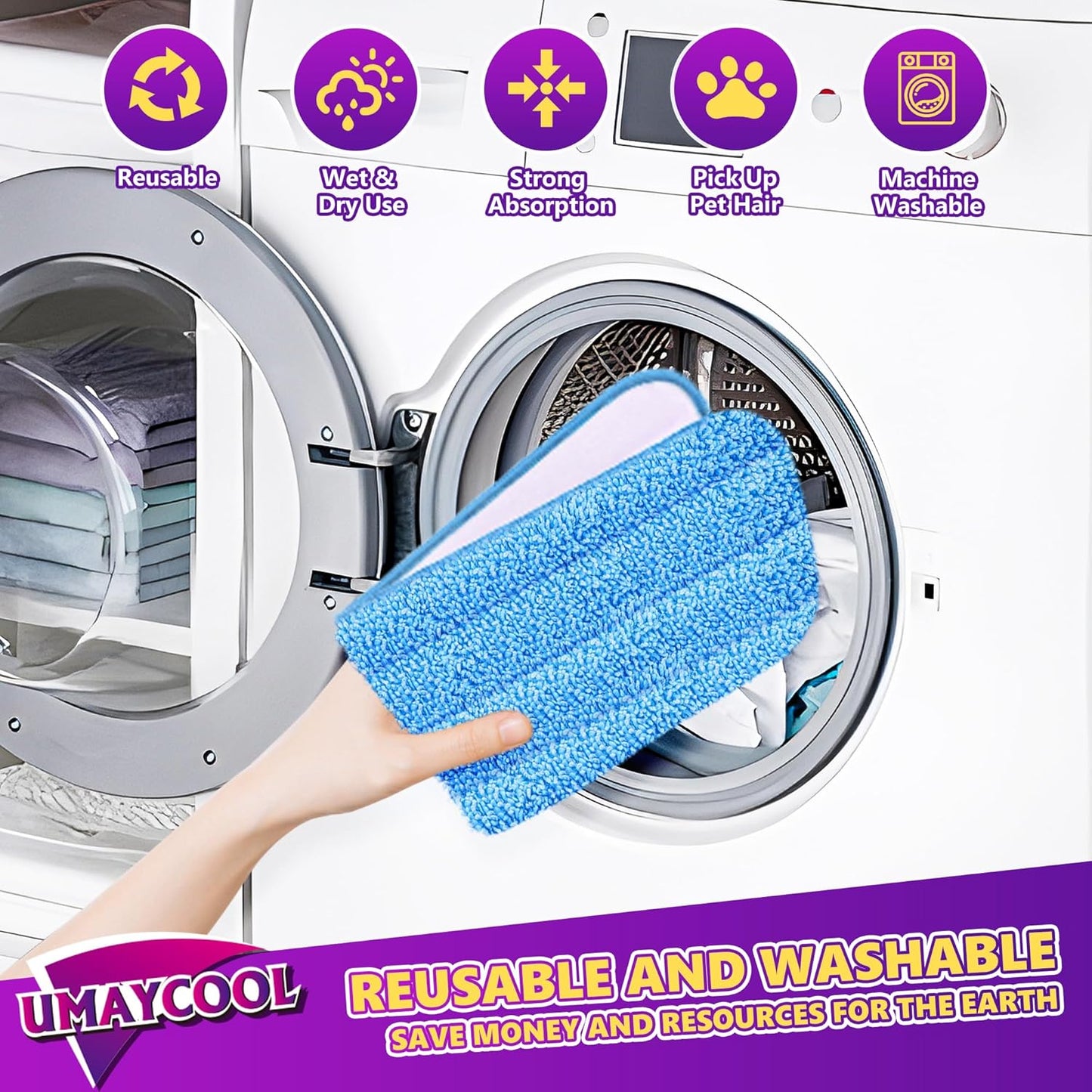 Disposable Mop Pads Refills for Swiffer WetJet Spray Mop - Wet Jet Refill Pads for All Purpose Multi Surface Hardwood Floor Cleaning - Thickened and Super Absorbent - 30 Count