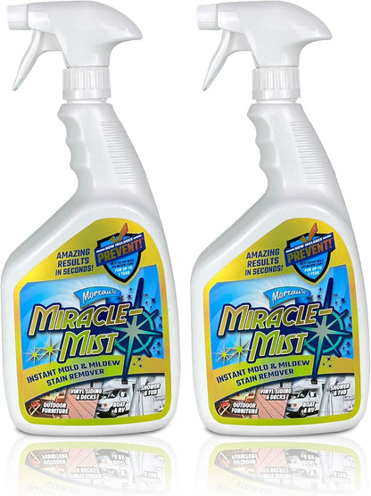 MiracleMist Instant Cleaner for Indoor and Outdoor Use, 32 oz | 2 Pack (64 OZ Spray)