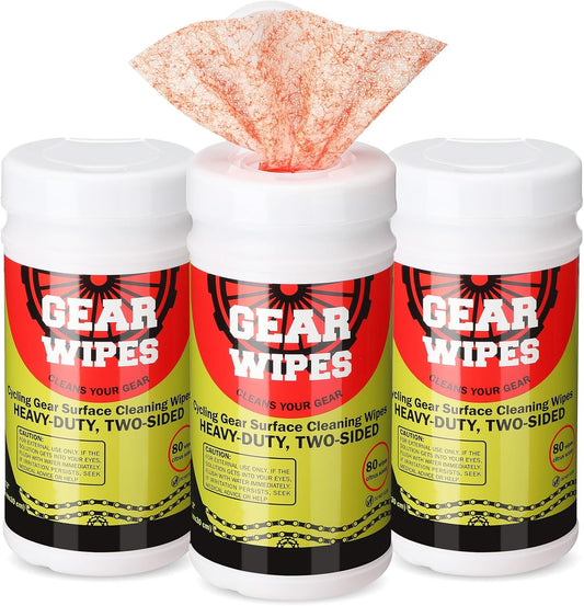 Nuanchu 3 Pack Bike Gear Cleaner Wipes Canisters 240 Count 8 x 12-inch Bike Chain Cleaner Tool Cleaning Wipes Grime Defense Wipe Double Sided Citrus Scented Degreaser Grime Towels for Your Bikes