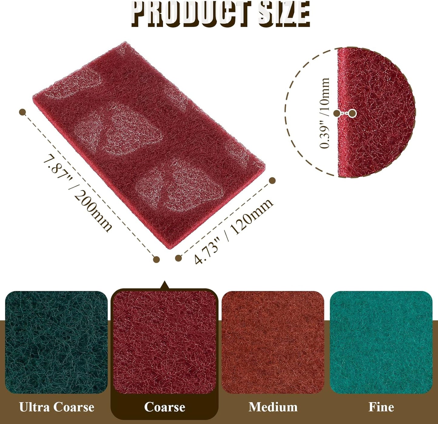 12pcs Red Scouring Pads, Heavy Duty Scour Pads Multipurpose Scour Pad Reusable Scrubbing Pads with Anti Grease Technology for Kitchen Scrubber Sink Dish Cleaning Metal Grills