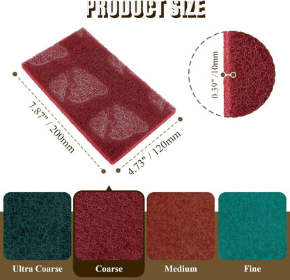 12pcs Red Scouring Pads, Heavy Duty Scour Pads Multipurpose Scour Pad Reusable Scrubbing Pads with Anti Grease Technology for Kitchen Scrubber Sink Dish Cleaning Metal Grills