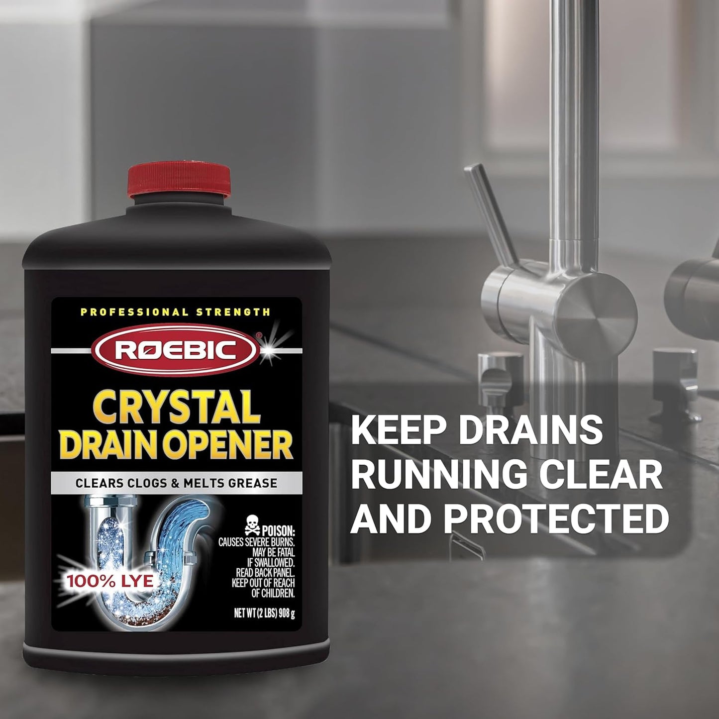 Roebic HD-CRY-DO-6 2-Pound Heavy Duty Crystal Drain Opener