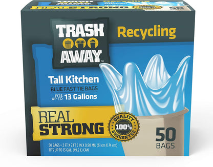 Heavy Duty Clear Recycling Bags | Tall & Strong Bags for Home & Kitchen - (30 Ct, 30 Gallons) Large Trash Bags Paper, Plastic & Aluminum | Thick Recycle Bin Bags (Clear)