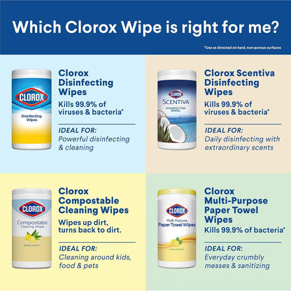Clorox Disinfecting Wipes, Bleach Free Cleaning Wipes, Fresh Scent, 75 Count (Package May Vary)