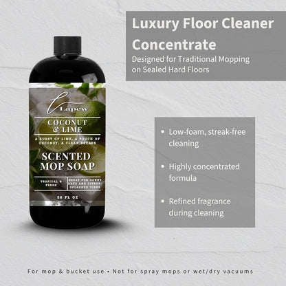 Lapew Baccarat Scented Mop Soap - Luxury Floor Cleaner Concentrate for Mopping Tile, Laminate, Vinyl & Hardwood | Streak-Free, Low-Foam | 36 oz - Colors C