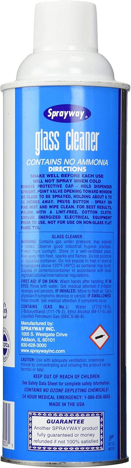 Sprayway Glass Cleaner Aerosol Spray Clean Fresh Scent