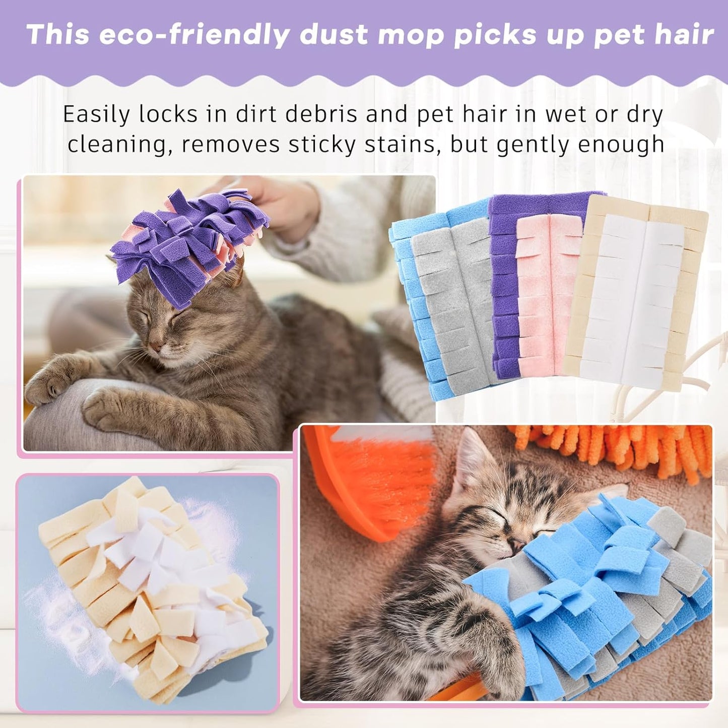 Zubebe 12 Pcs Duster Refill Reusable Fleece Duster Refills Feather Flat Dusters Multi Surface Washable Cleaning Pads Tools for Home, Blinds, Car, Pet, Furniture, Fans (Dark Color)
