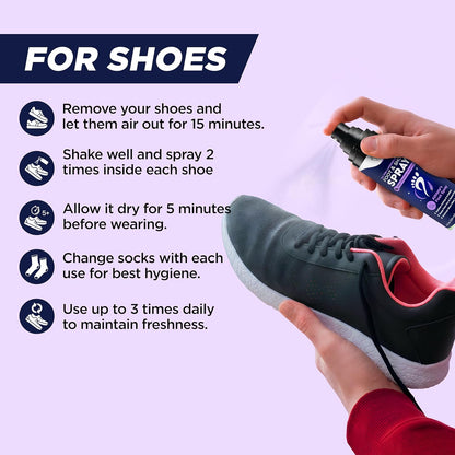 Tea Tree Foot Odor Spray - Mint Blast Shoe Deodorizer for Smelly Feet, Athletes Foot Spray Odor Eliminator No More Smelly Shoes or Stinky Feet | Removes, Controls & Prevents Odors - 120ml Made in USA