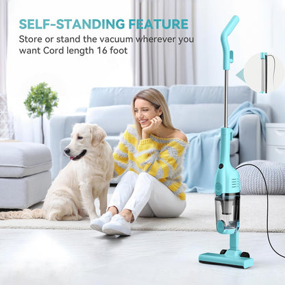 Vazone R6X Corded Stick Vacuum Cleaners for Home, 20Kpa Powerful Suction Stick Vacuum with 16Ft Cord, 2 in 1 Lightweight Vacuum Cleaner for Hardwood Floor Pet Hair