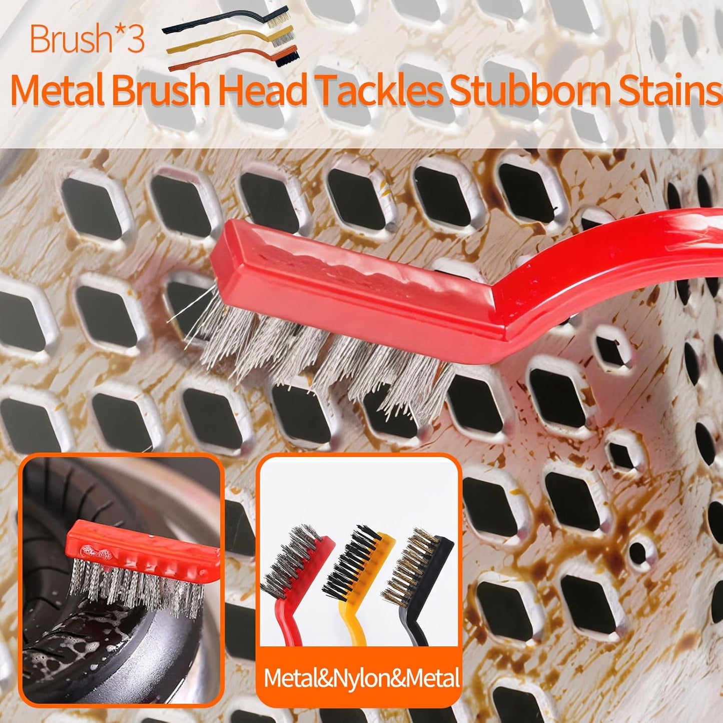 20 PCS Crevice Cleaning Brush Set - Multi-Purpose Hard Bristle Brushes for Deep Cleaning Kitchen, Bathroom, Grout, Sink, Cup, Blender, Corners, Tight Spaces