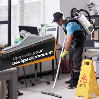 Replacement Floor Tool Compatible with ProTeam 101446 E-Z Glide Backpack Vacuums 10 QT & 6 QT, 14" Hard Floor Tool Compatible with Commercial Cleaners(Brush with Scalloped Edges,Gray)