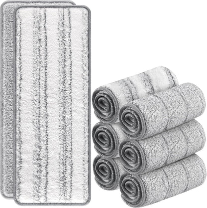 Flat Mop Head Replacement Pads Compatible with Joy-MOOP Mop and Bucket Set, Reusable Washable Squeeze Microfiber Mop Refills for Oshang Bosheng Mop - 13" X 4.9", Grey Only