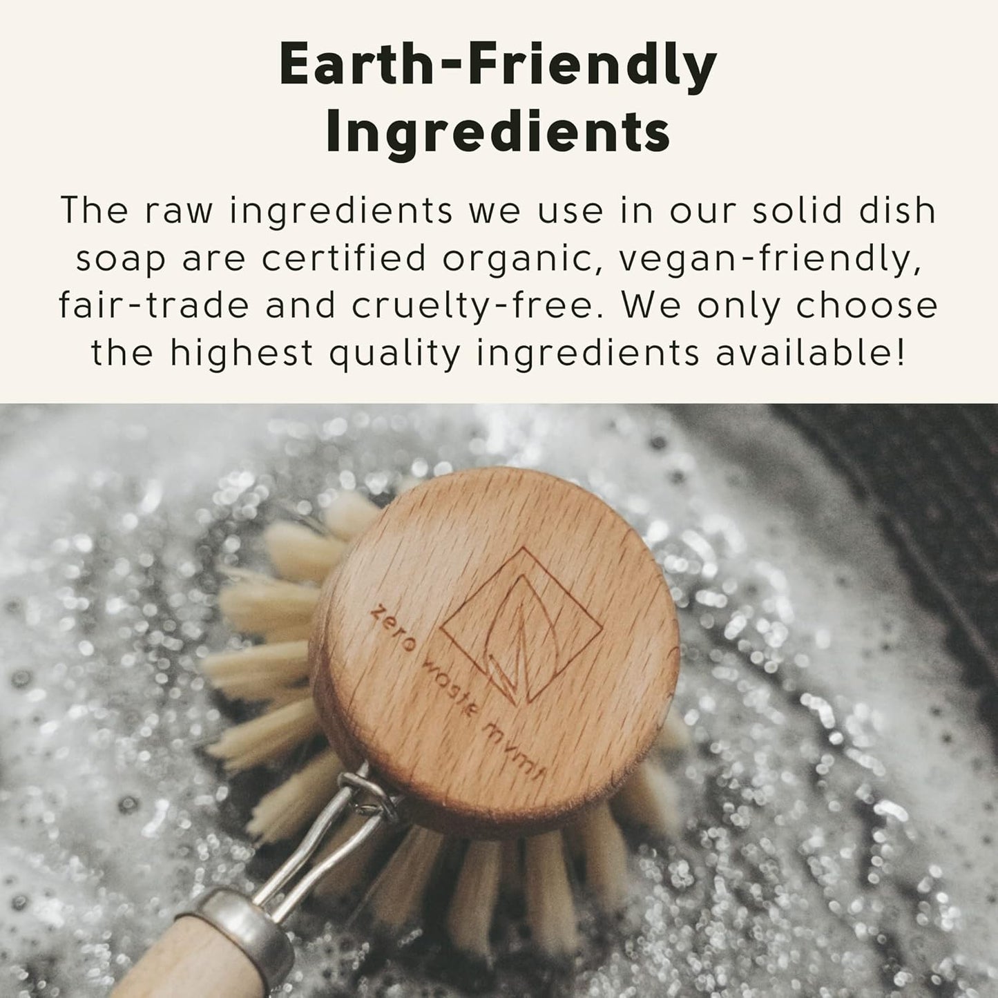 Dish Washing Bundle Kit | Eco-Friendly Solid Dish Soap, Cedar Soap Tray, Bamboo Pot Brush | Organic & Vegan Ingredients, Non-Tox Dish Soap | 3pc. Set