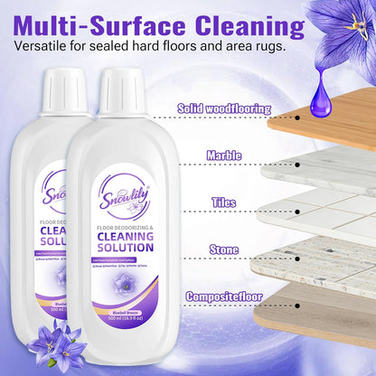 Snowlily 2 Pack Floor Cleaning Solution,Floor Cleaner for All Robot Vacuums Wet-Dry Mops,Deep Cleans Hardwood,Tile & Laminate,33.8 Fl Oz (Bluebell)
