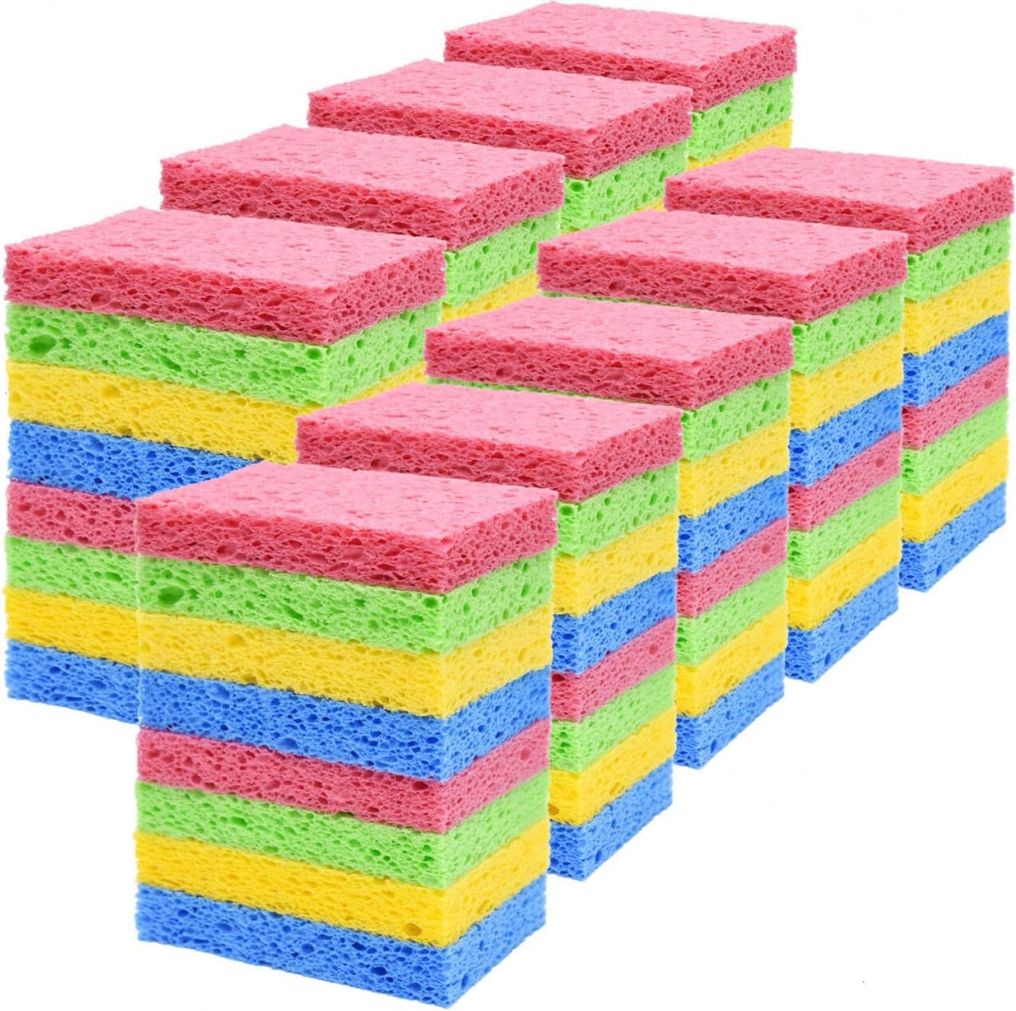 YoleShy 48 Pack Sponges Kitchen Natural Compressed Cellulose Sponges Durable Dish Sponge for Cleaning & DIY Reusable