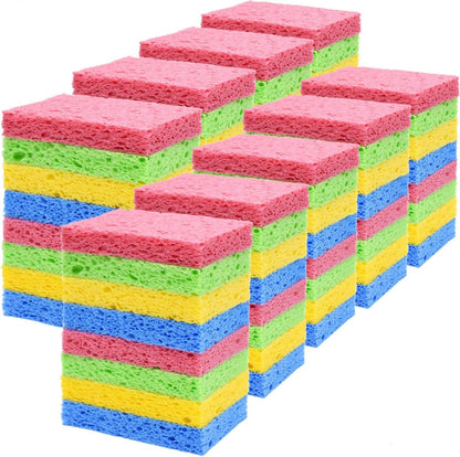 YoleShy 48 Pack Sponges Kitchen Natural Compressed Cellulose Sponges Durable Dish Sponge for Cleaning & DIY Reusable