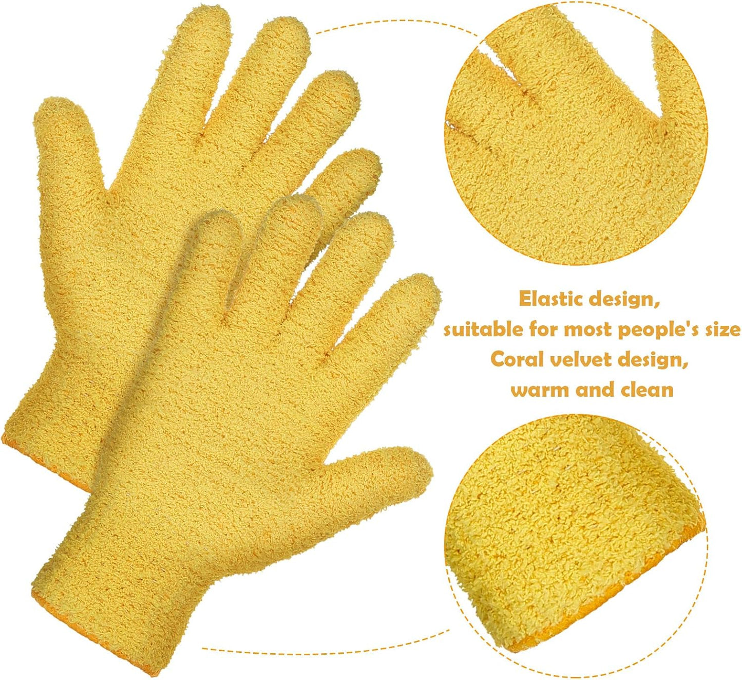 Patelai 2 Pairs Microfiber Gloves for plants Dusting Cleaning Glove Mittens House Cars Blinds Dusting(Blue, Grass Green,Large)