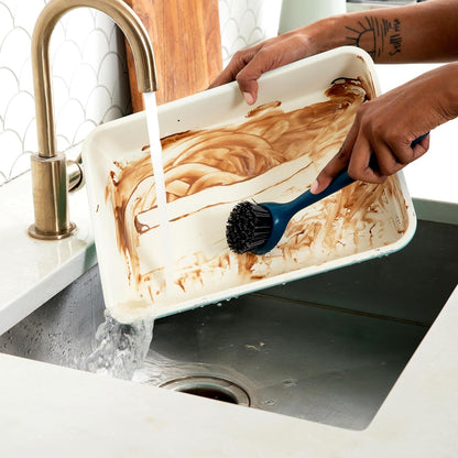 Full Circle Clean Ocean Small Grout Brush, Tough Bristles, Cleans Crevices, Sustainably Made 100% From Recycled Ghost Fishing Nets, Safe for Nonstick