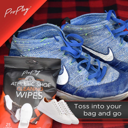 ProPlay Athletic Shoe Cleaning Wipes | Carnauba Wax Included | Repels Water from Shoes | Powerful Cleaner that Removes Dirt, Grass, and Sand | Convenient, Resealable Pack - Unscented 1 Pack