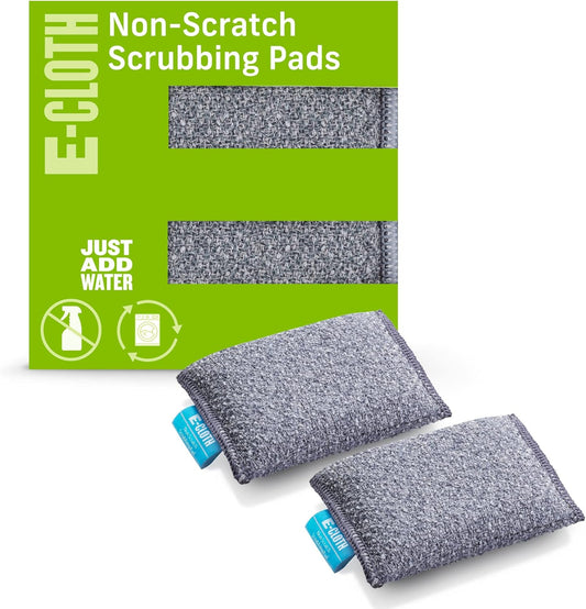 E-Cloth Non-Scratch Scrubbing Pads - Scrubbing Dish Sponges Kitchen Cleaning Kit - Reusable Scrubber Sponges for Dishes and Cleaning - Non-Scratch Scrubbers for Cleaning - 2-Pack