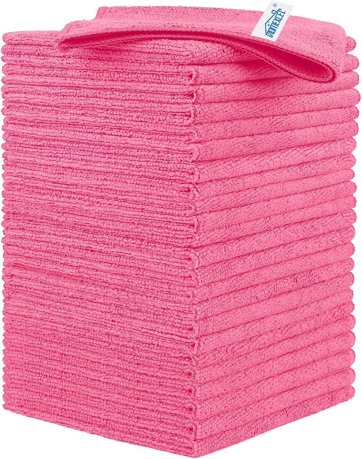 HOMEXCEL Microfiber Cleaning Cloth 210GSM, Pack of 12, Size:11.5" x 11.5", Ultra-Soft, High-Density Non-Abrasive Cleaning Towels for Cars, Glass, Kitchen, Reusable Rags, Blue/Green/Yellow/Pink