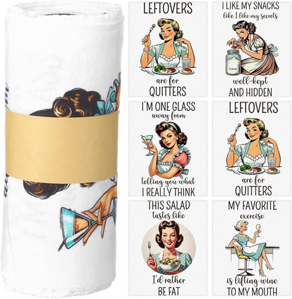 36 Pack Vintage Reusable Cleaning Cloths Washable Cotton Kitchen Towels for Home (Gray)