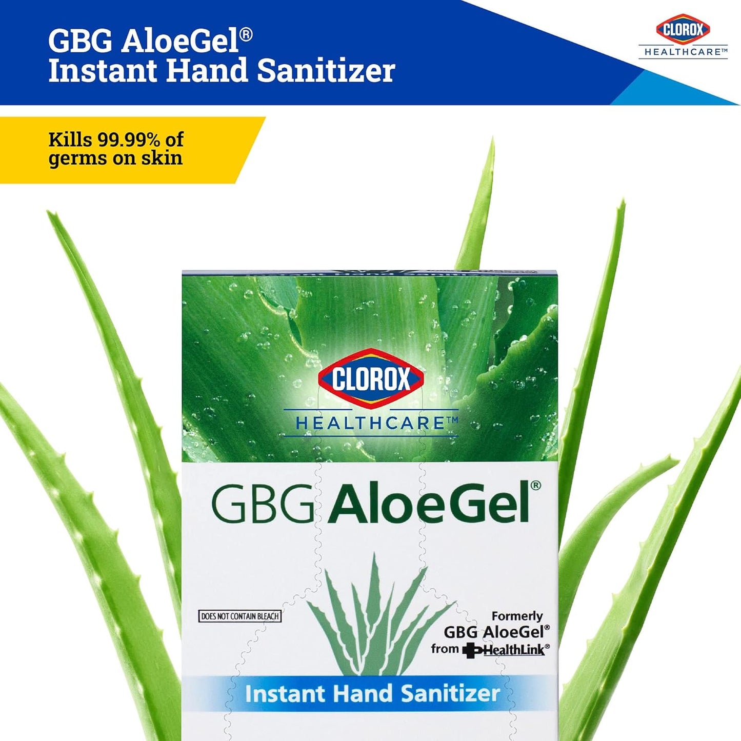 Clorox Healthcare GBG AloeGel Hand Sanitizer Wipes, Bleach-Free Sanitizing Wipes for Hands with 71% Ethyl Alcohol and Aloe - FDA Registered, Resealable Travel Pouch, 20 Count