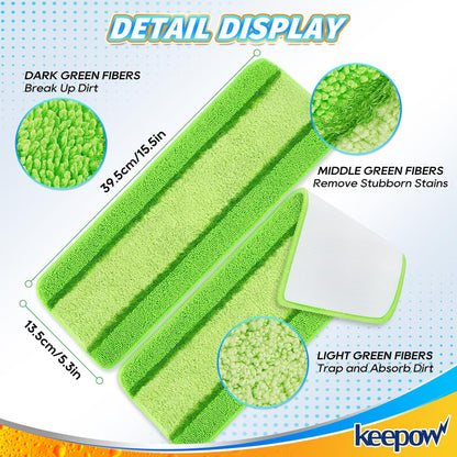 6 Pack Upgraded Spray Mop Refills for Libman Freedom Spray Mop, Washable Microfiber Spray Mop Replacement Head, 6 Count Reusable Mop Pads