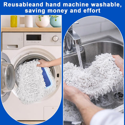 36" Commercial Dust Mop: Dry Dust Broom for Hardwood Floors Cleaning - 2 Mop Pads 59" Long Handle Heavy Duty Frame - Industrial Professional Cleaning Supplies for Hotel Warehouse School Janitor