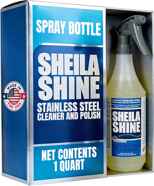 2 x 10oz Sheila Shine Stainless Steel Cleaner and Polish w/ Microfiber Cloth - Cleans, Polishes & Protects Kitchen Appliances, Refrigerators, Sinks, Ovens & Grills - Stainless Cleaner for Appliances