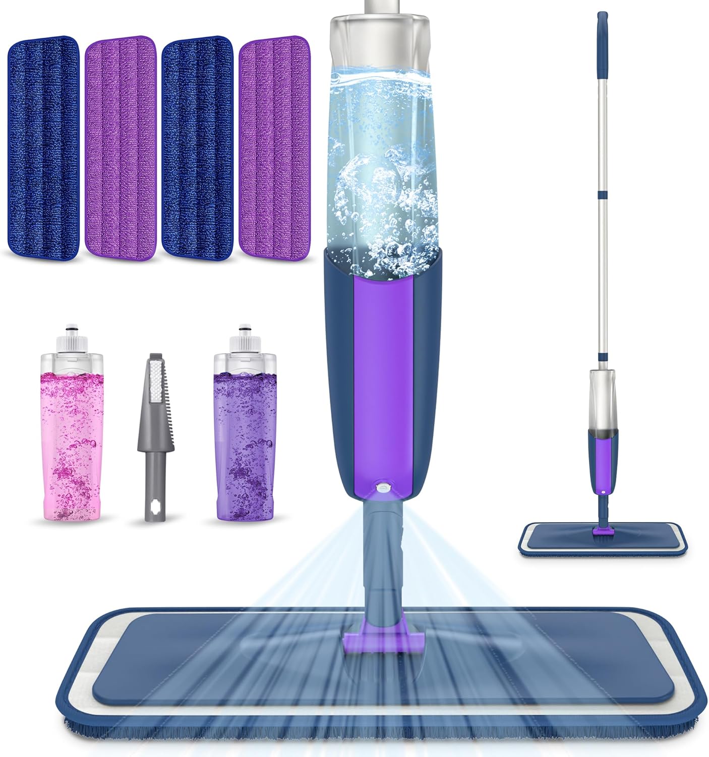 Spray Mops for Floor Cleaning: MEXERRIS Wet Mop with 3 Washable Pads for Swiffer Powermop - Floor Mop with Refillable Bottle - Home Commercial Dust Mops for Hardwood Laminate Ceramic Tiles