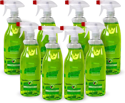 La's Totally Awesome Daily Kitchen Cleaner Spray, For Sink, Cooktop, Oven and more, Plant-Derived Formula, 32 Fl Oz (Pack of 4)