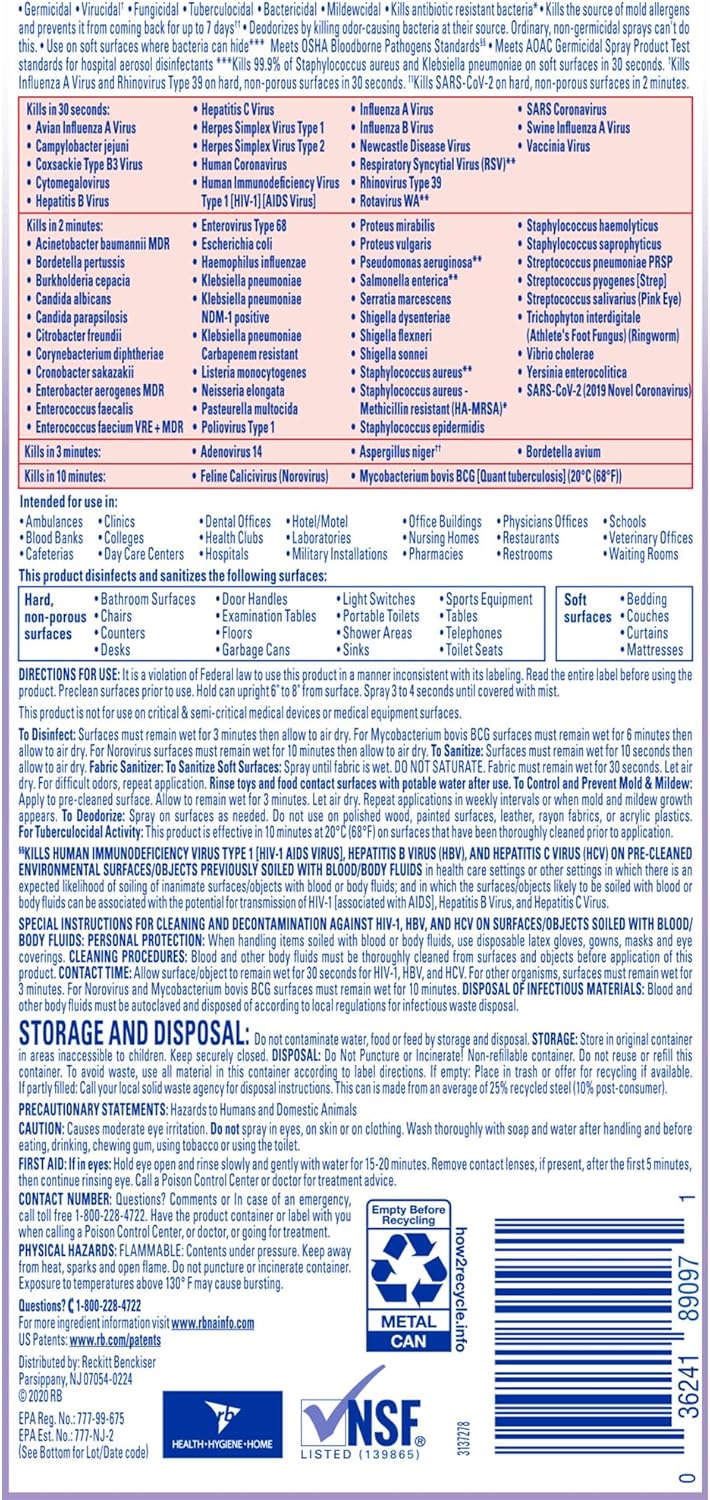 Lysol Professional Disinfectant Spray, Lavender Scent, 19 Ounce