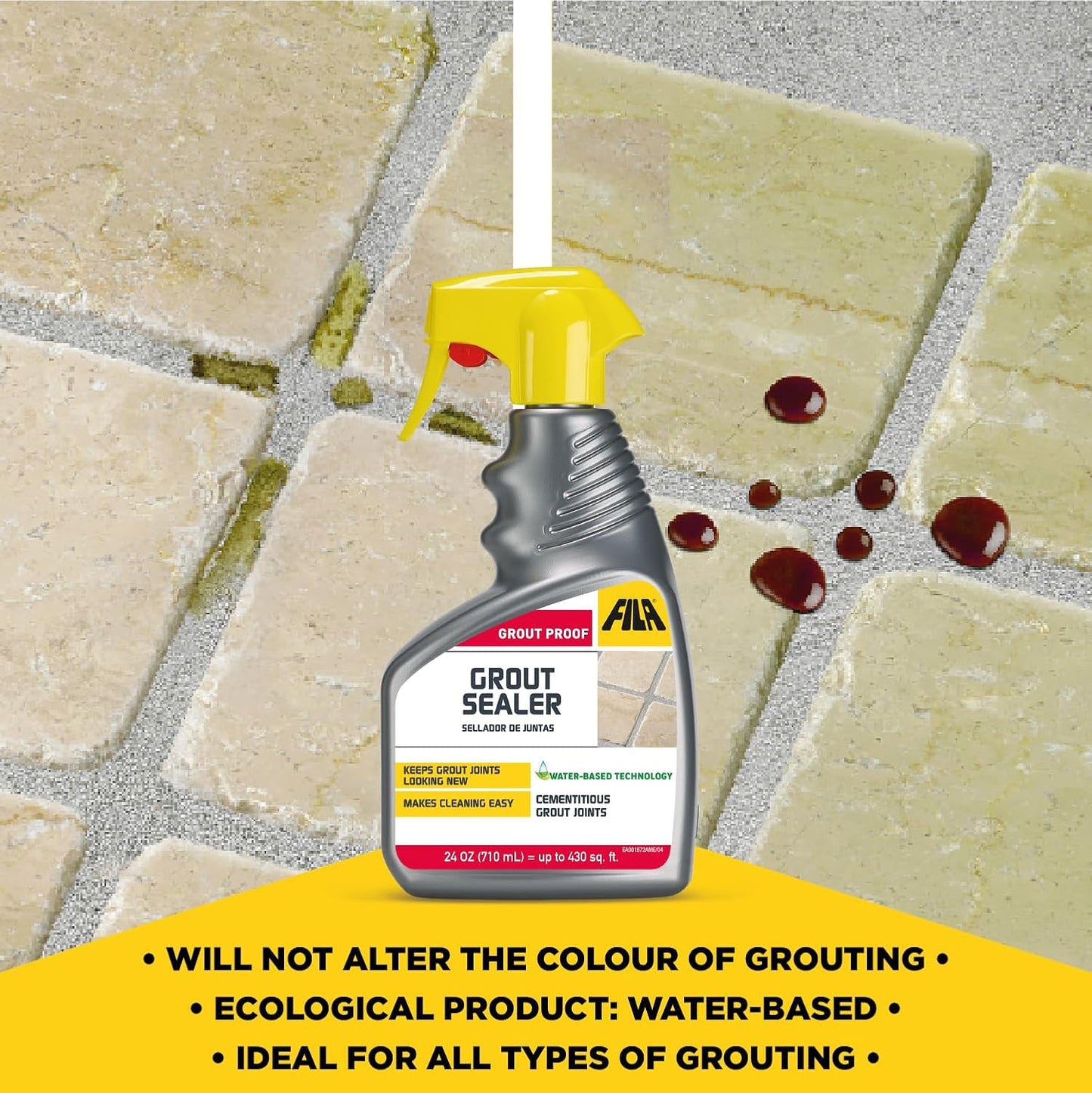 FILA Grout Sealer Spray Filagrout Proof 24 OZ, Grout Sealer for Tile and Stone, Eco-friendly